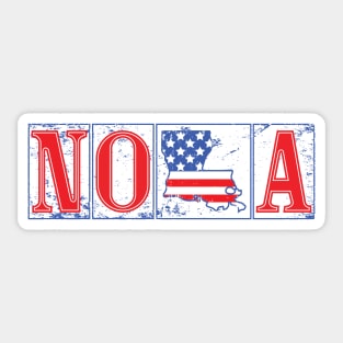 Red White and Blue New Orleans Nola Louisiana American Street Tiles Sticker